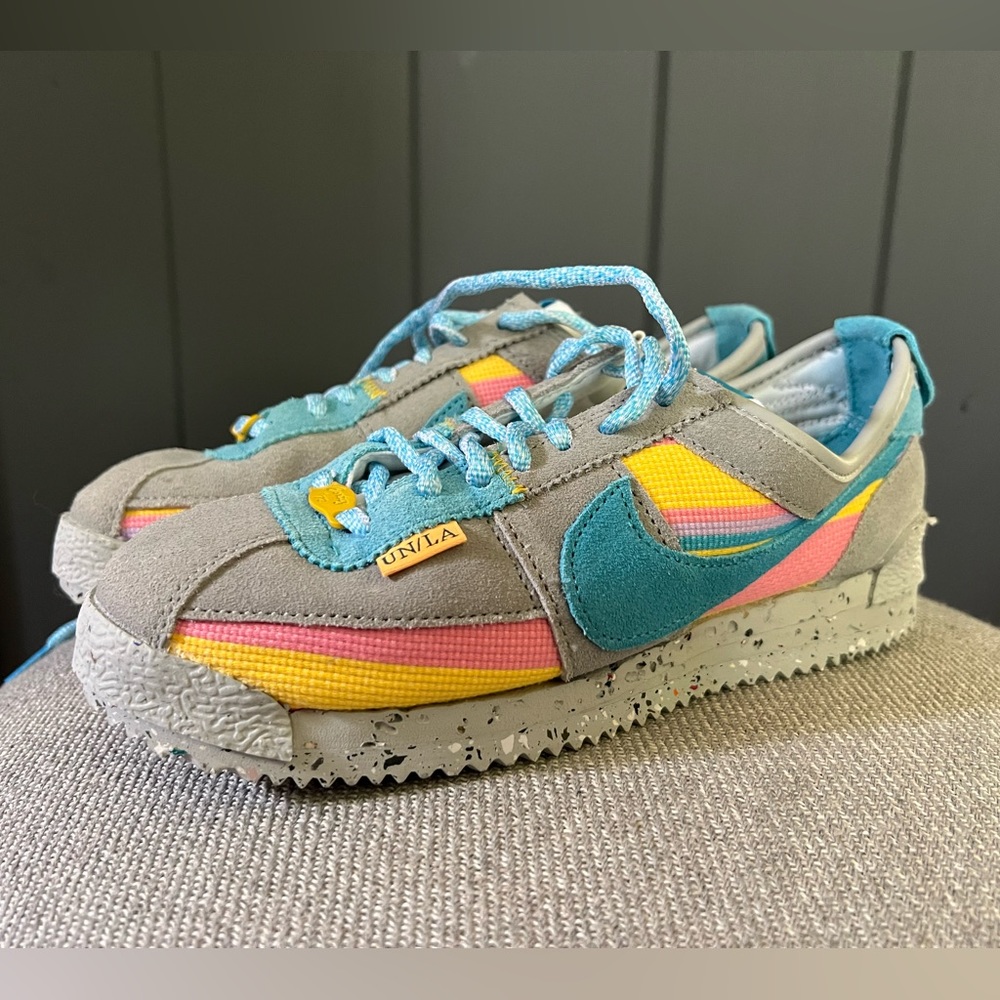 Union LA Nike Cortez sneakers grey/blue women's size 7